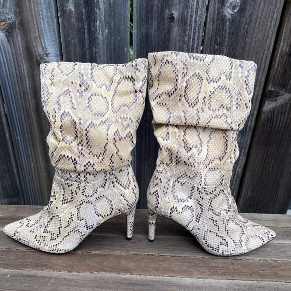 XOXO Women's Ankle High Boots, Faux Snakeskin Stilettos, Size 7 1/2M - Picture 8 of 9